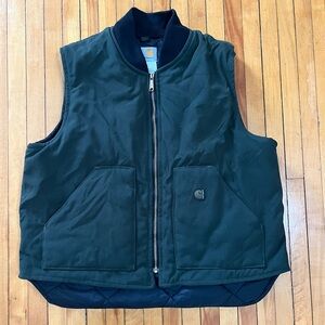 Carhartt V17 Arctic Quilt Lined Duck Work Vest Olive XL USA Made